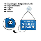 Blechschild ''Schalke Fan Blau'' 18x12cm