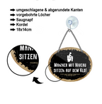 Blechschild ''Männer mit Niveau sitzen auf dem Klo (schwarz)'' 18x14cm