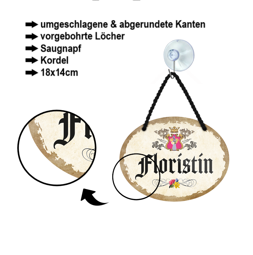 Blechschild ''Floristin'' 18x14cm