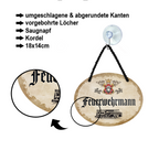 Blechschild ''Feuerwehmann'' 18x14cm