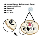 Blechschild ''Chefin'' 18x14cm