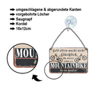 Blechschild ''Geld allein macht nicht glücklich Mountainbike (ohne fahrer)'' 18x12cm