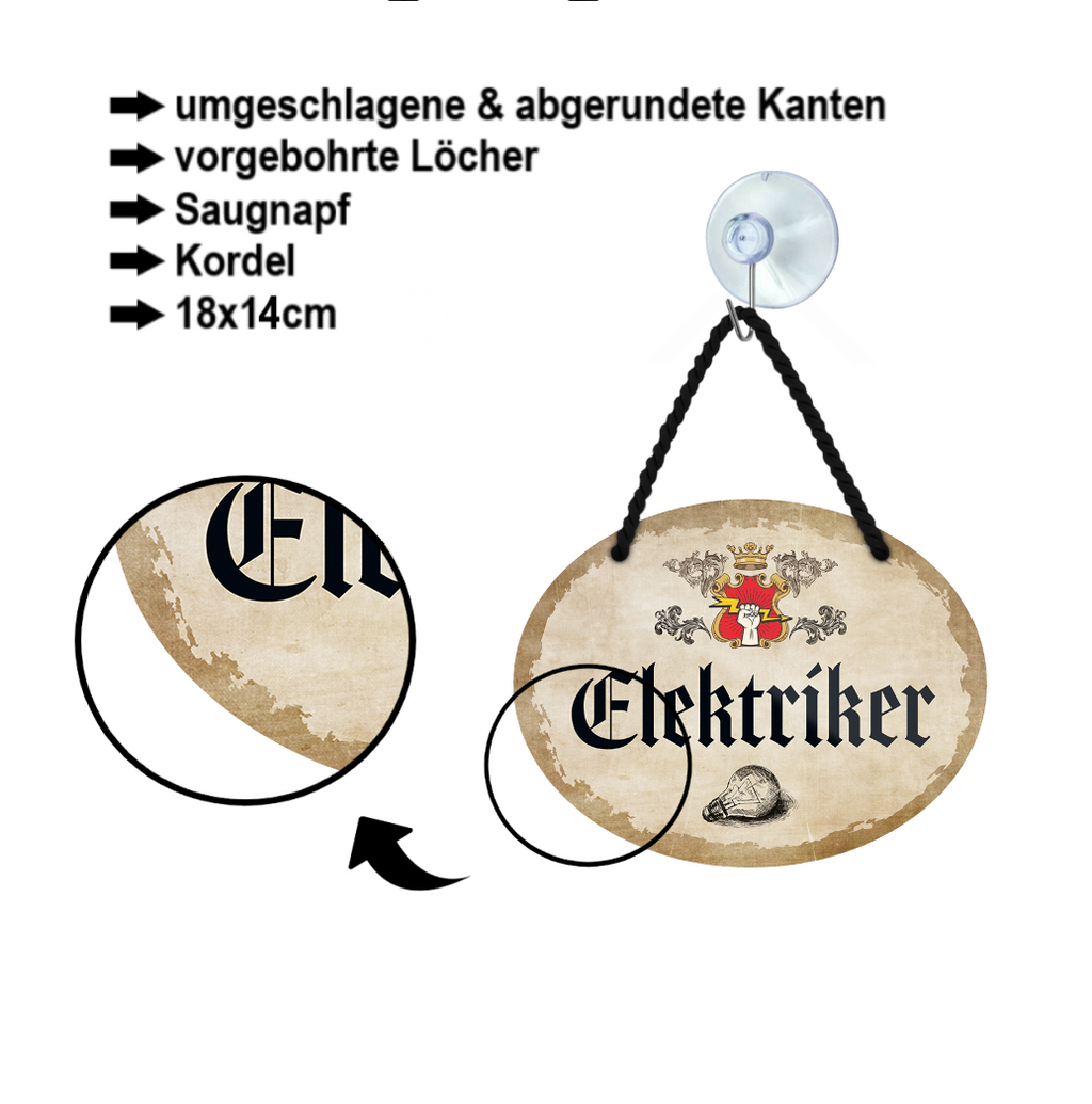 Blechschild ''Elektriker'' 18x14cm