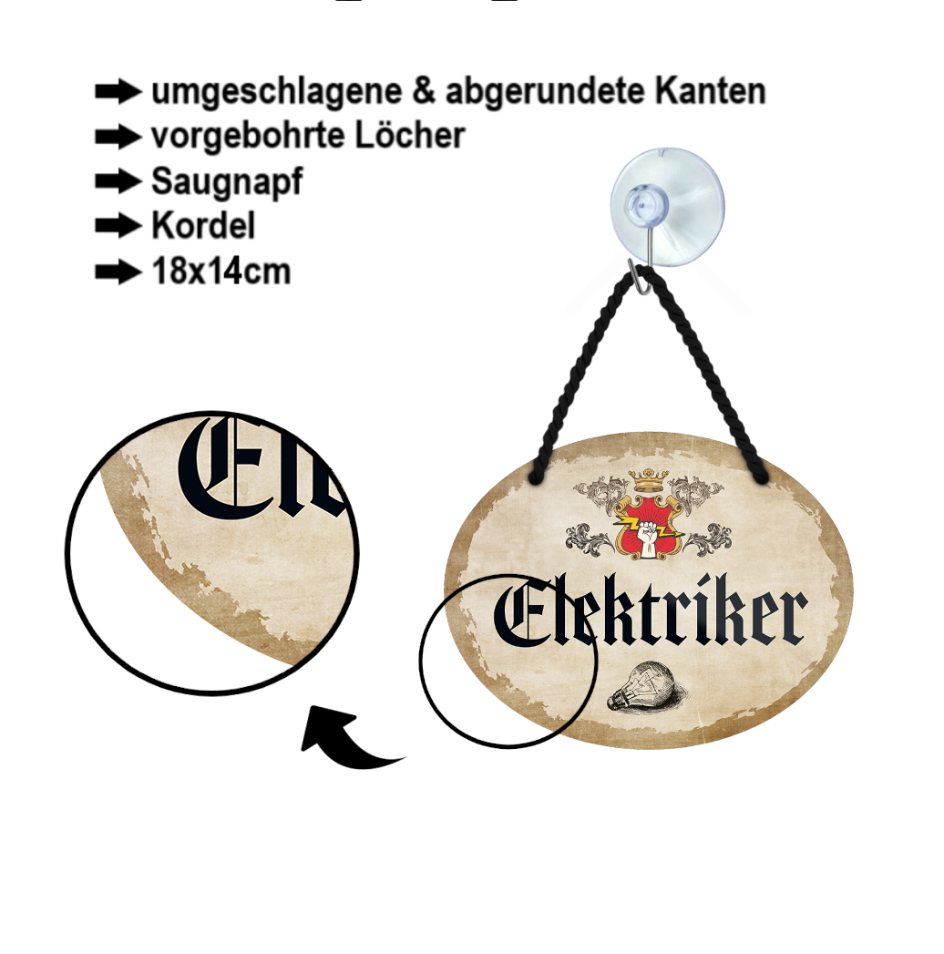 Blechschild ''Elektriker'' 18x14cm