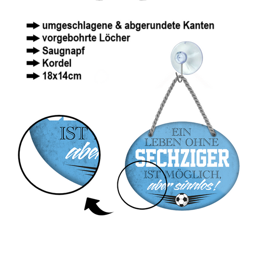 Blechschild ''Ein Leben ohne Schalke ist sinnlos (grau)'' 18x14cm