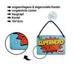 Blechschild ''Superhero Zone'' 18x12cm