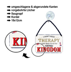 Blechschild ''I don't need therapy United Kindom'' 18x12cm