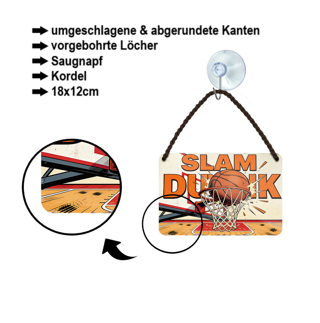 Blechschild ''Slam Dunk'' 18x12cm