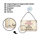 Blechschild ''Leere Weingläser sind VOLLER Geschichten'' 18x12cm
