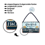 Blechschild ''Geld allein macht nicht glücklich Fischbrötchen'' 18x12cm