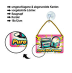 Blechschild ''Pure 80s Power'' 18x12cm