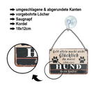 Blechschild ''Geld allein macht nicht glücklich Hund (pfote)'' 18x12cm