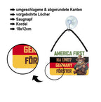 Blechschild ''America First. Na und. Germany Förster'' 18x12cm