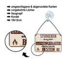 Blechschild ''Studieren kann jeder Heizungsbauer'' 18x12cm