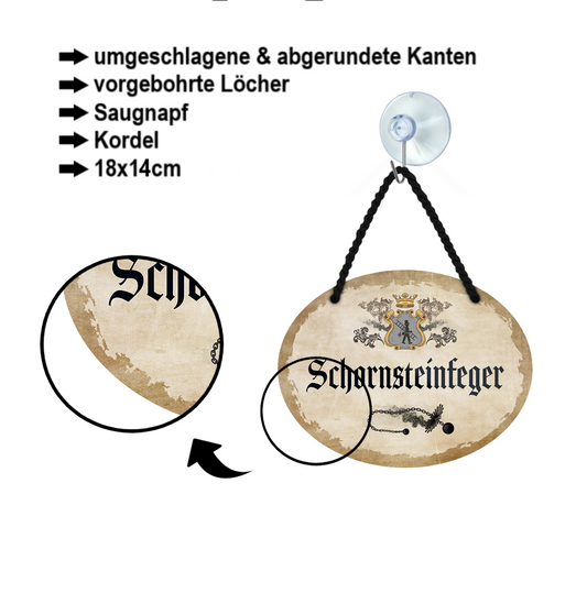 Blechschild ''Schornsteinfeger'' 18x14cm