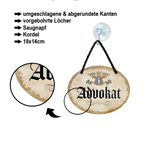 Blechschild ''Advokat'' 18x14cm