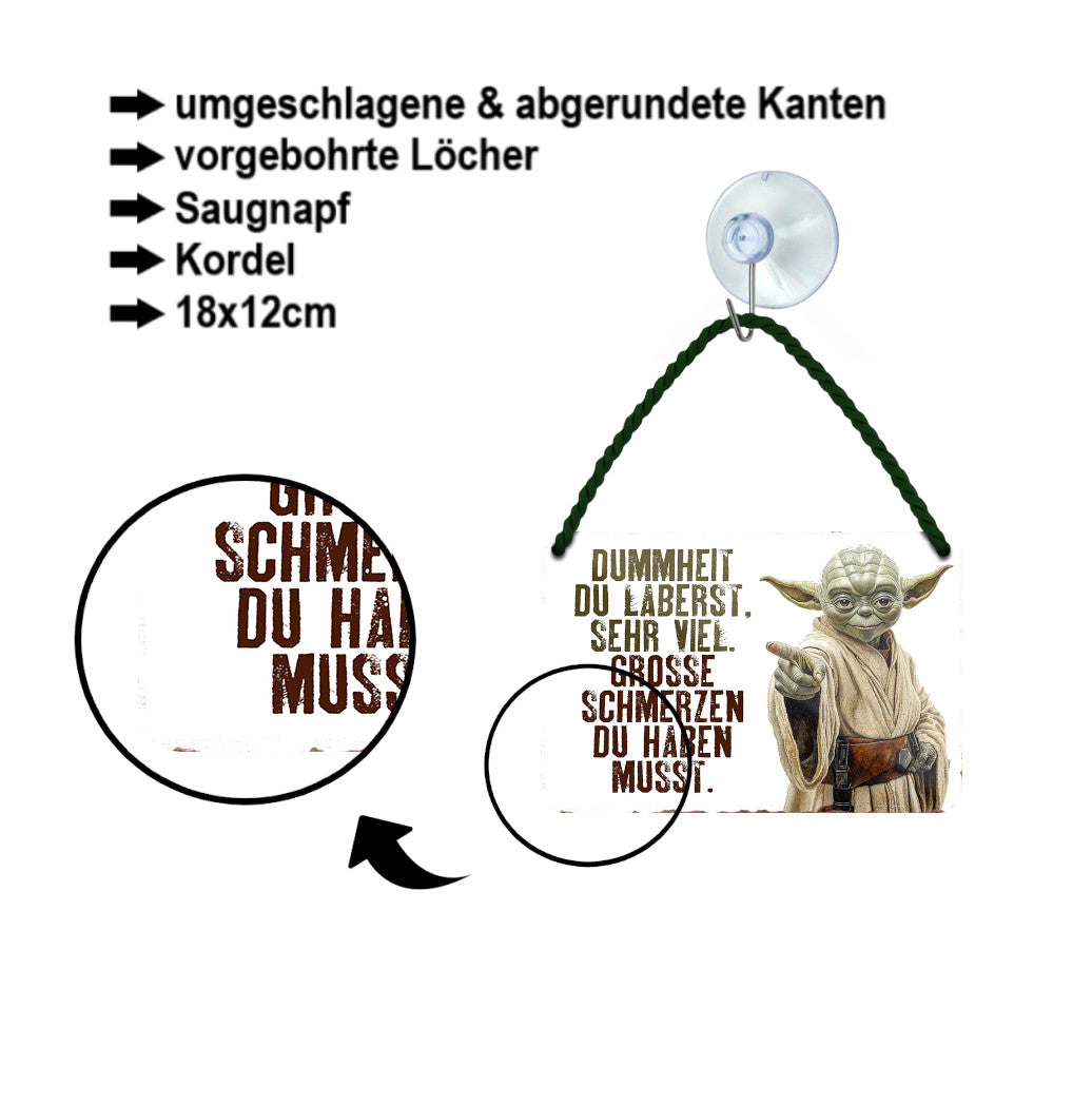 Blechschild ''Dummheit du laberst'' 18x12cm