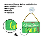 Blechschild ''Good time for Golf'' 18x12cm