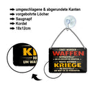 Blechschild ''Einst wurden Waffen hergestellt'' 18x12cm