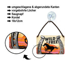 Blechschild ''Wild & Free'' 18x12cm
