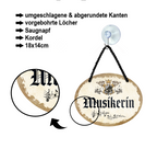 Blechschild ''Musikerin'' 18x14cm