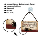 Blechschild ''Hoffentlich merkt das Finanzamt nicht Kaffee schwarz (Tasse&Sack)'' 18x12cm