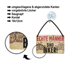 Blechschild ''Echte Männer sind Biker (braun)'' 18x12cm