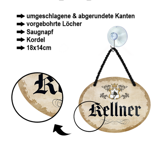 Blechschild ''Kellner'' 18x14cm