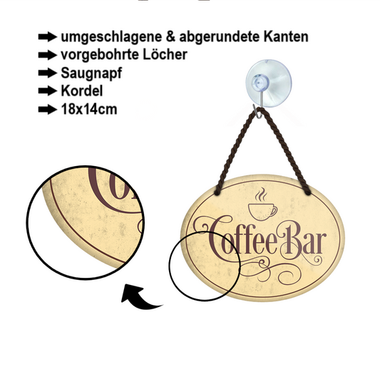 Blechschild ''Coffee Bar'' 18x14cm