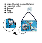 Blechschild ''Gin & Win'' 18x12cm