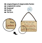 Blechschild ''Mit dem Alter kann man Multitasking. Lachen, Husten'' 18x12cm