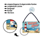 Blechschild ''Ostsee Lover (strandliege)'' 18x12cm