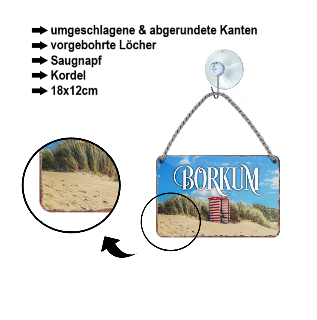 Blechschild ''Borkum'' 18x12cm