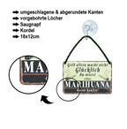 Blechschild ''Geld allein macht nicht glücklich Marihuana'' 18x12cm