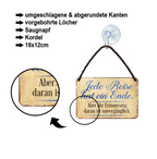 Blechschild ''Jede Reise hat ein Ende.. Unvergesslich'' 18x12cm