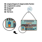 Blechschild ''Studieren kann jeder Fitnesstrainerin'' 18x12cm