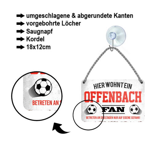 Blechschild "Offenbach Fan" 18x12cm