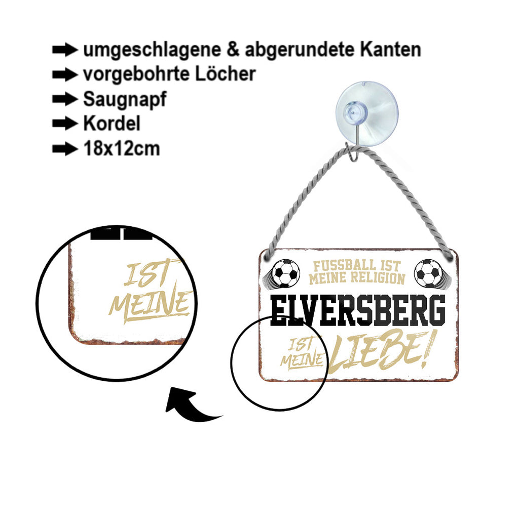 Blechschild ''Elversberg ist meine Liebe'' 18x12cm