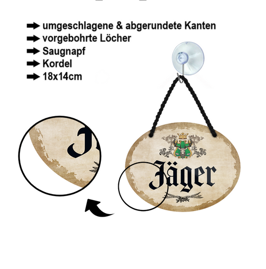 Blechschild ''Jäger'' 18x14cm