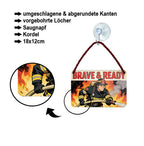 Blechschild ''Brave & Ready'' 18x12cm