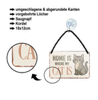 Blechschild ''Home is where my Cat is (katze)'' 18x12cm