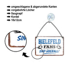 Blechschild ''Bielefeld Fans sind überall!'' 18x12cm