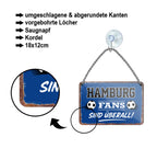Blechschild''Hamburg Fans sind überall!'' 18x12cm
