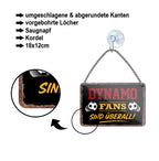 Blechschild ''Dynamo Fans sind überall! (schwarz)'' 18x12cm