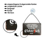 Blechschild ''Gott schütze vor Autos die Elektrisch sind'' 18x12cm