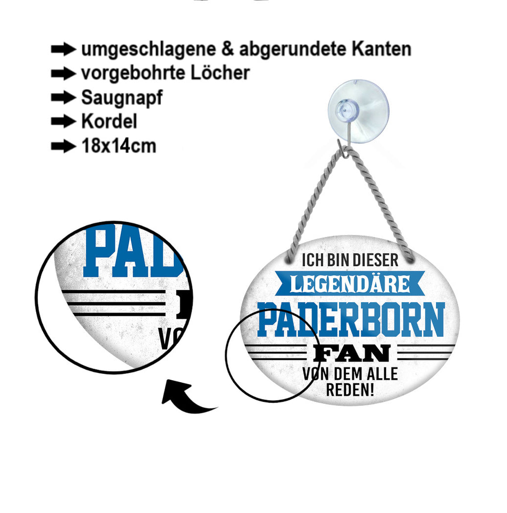 Blechschild ''Ich bin dieser legendäre Paderborn Fan'' 18x14cm