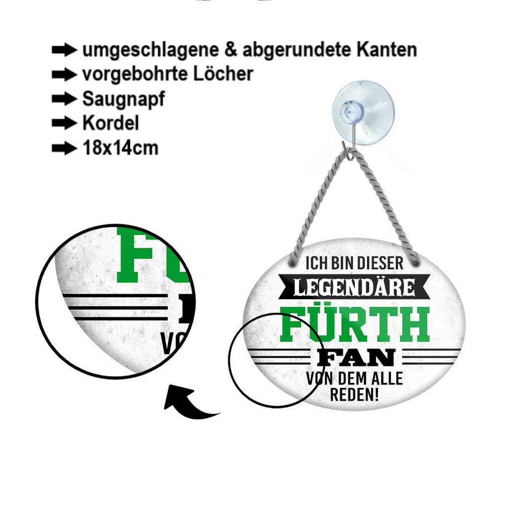 Blechschild  ''Ich bin dieser legendäre Fürth Fan'' 18x14cm