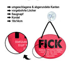 Blechschild ''Fick meinen Frieden nicht (rosa)'' 18x14cm