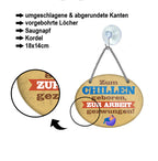 Blechschild ''Zum Chillen geboren, zur Arbeit gezwungen'' 18x14cm