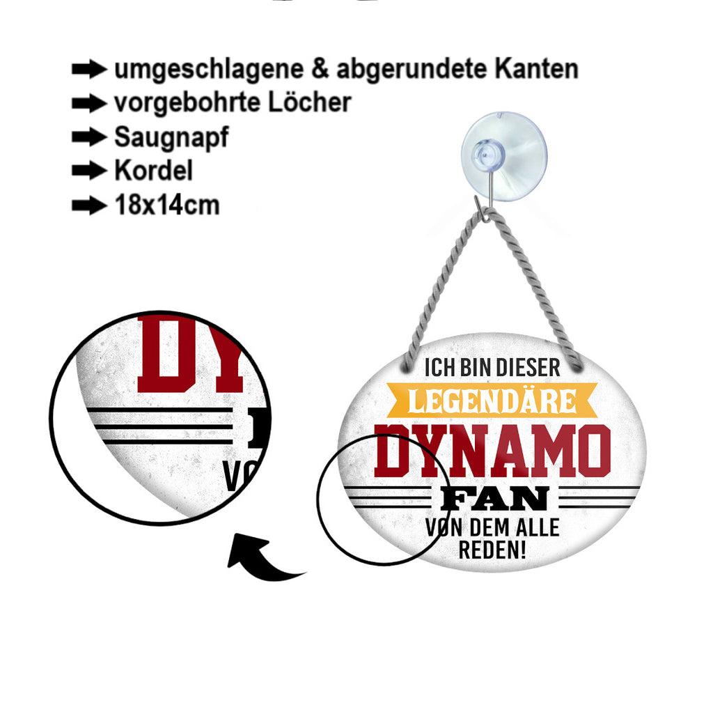 Blechschild  ''Ich bin dieser legendäre Dynamo Fan'' 18x14cm